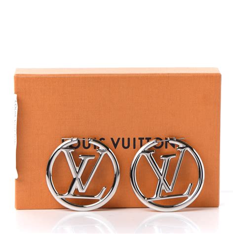 louis vuitton louise hoop earrings size|Louis Vuitton silver hoop earrings.